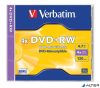 DVD+RW lemez, újraírható, 4,7GB, 4x, 1 db, normál tok, VERBATIM
