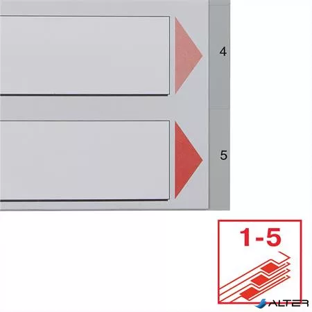Regiszter, műanyag, A4, 1-5, ESSELTE, szürke