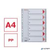 Regiszter, műanyag, A4, 1-6, ESSELTE, szürke