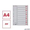 Regiszter, műanyag, A4, 1-10, ESSELTE,szürke