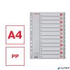 Regiszter, műanyag, A4, 1-12, ESSELTE, szürke