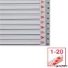 Regiszter, műanyag, A4, 1-20, ESSELTE, szürke