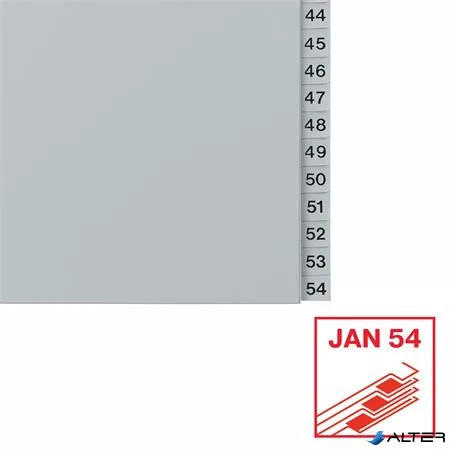 Regiszter, műanyag, A4, 1-54, ESSELTE, szürke