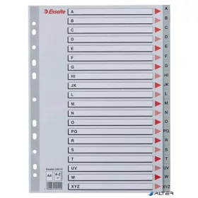 Regiszter, műanyag, A4, A-Z, ESSELTE, szürke