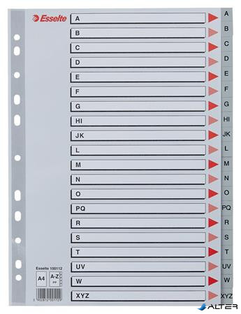 Regiszter, műanyag, A4, A-Z, ESSELTE, szürke