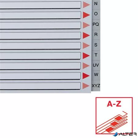 Regiszter, műanyag, A4, A-Z, ESSELTE, szürke