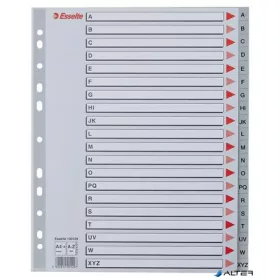Regiszter, műanyag, A4 Maxi, A-Z, ESSELTE, szürke