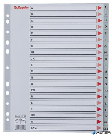 Regiszter, műanyag, A4 Maxi, A-Z, ESSELTE, szürke