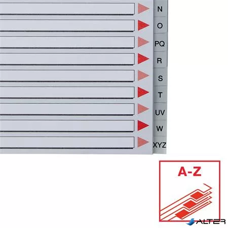 Regiszter, műanyag, A4 Maxi, A-Z, ESSELTE, szürke