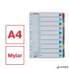 Regiszter, karton, A4, 1-10, ESSELTE "Mylar"