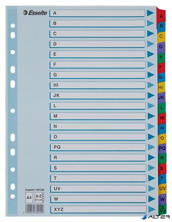 Regiszter, karton, A4, A-Z, ESSELTE "Mylar"