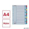 Regiszter, laminált karton, A4, 12 részes, ESSELTE "Mylar"