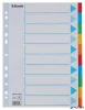 Regiszter, karton, A4, 10 részes, írható előlappal, ESSELTE "Standard", színes