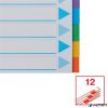 Regiszter, karton, A4, 12 részes, írható előlappal, ESSELTE "Standard", színes