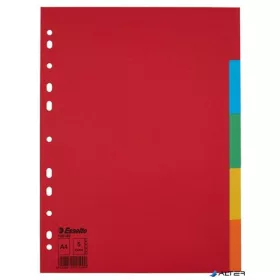   Regiszter, karton, A4, 5 részes, ESSELTE "Economy", színes
