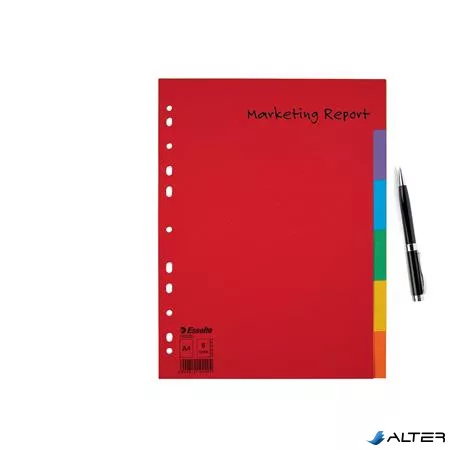 Regiszter, karton, A4, 6 részes, ESSELTE "Economy", színes