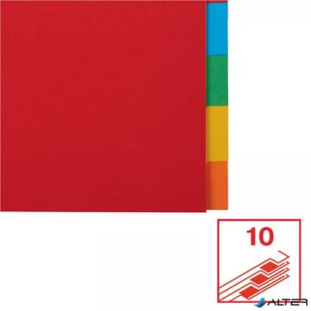 Regiszter, karton, A4, 10 részes, ESSELTE "Economy", színes