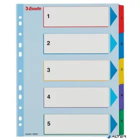   Regiszter, laminált karton, A4 maxi, 1-5, újraírható, ESSELTE