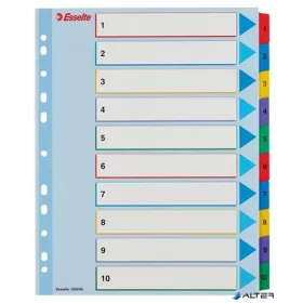   Regiszter, laminált karton, A4 Maxi, 1-10, újraírható, ESSELTE