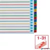 Regiszter, laminált karton, A4 Maxi, 1-31, újraírható, ESSELTE