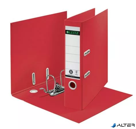 Iratrendező, 80 mm, A4, karton, újrahasznosított, LEITZ "180 Recycle", piros