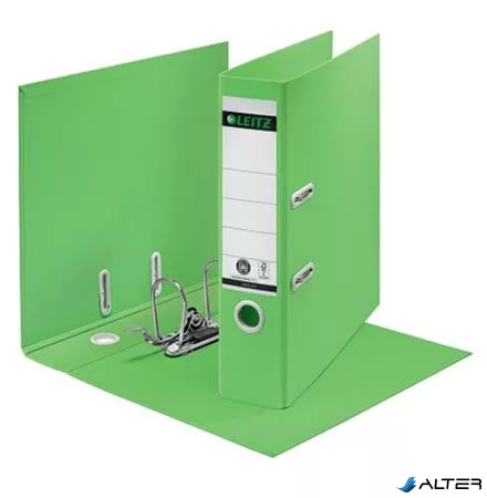 Iratrendező, 80 mm, A4, karton, LEITZ "180 Recycle", zöld