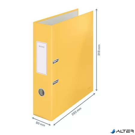 Iratrendező, 80 mm, A4, karton, 180°, LEITZ "Cosy Soft Touch", melegsárga