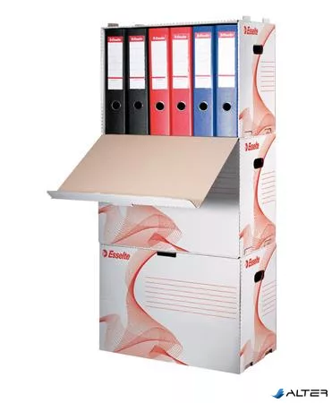 Archiválókonténer, karton, előre nyíló, iratrendezőnek, ESSELTE "Standard", fehér