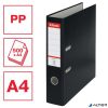 Iratrendező, 75 mm, A4, PP/karton, élvédő sínnel, ESSELTE "Economy", fekete