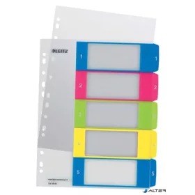 Regiszter, műanyag, A4 Maxi, 1-5, LEITZ "Wow"