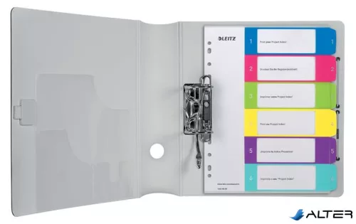 Regiszter, műanyag, A4 Maxi, 1-6, LEITZ "Wow"