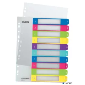 Regiszter, műanyag, A4 Maxi, 1-10, LEITZ "Wow"
