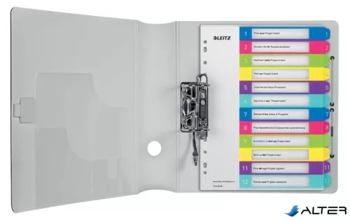 Regiszter, műanyag, A4 Maxi, 1-12, LEITZ "Wow"