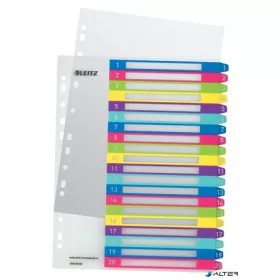 Regiszter, műanyag, A4 Maxi, 1-20, LEITZ "Wow"