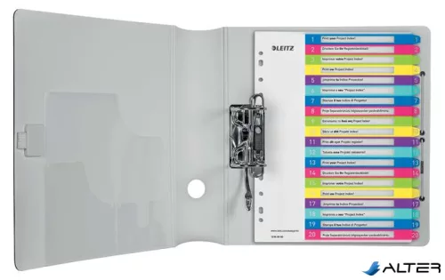 Regiszter, műanyag, A4 Maxi, 1-20, LEITZ "Wow"
