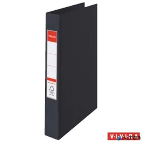   Gyűrűs könyv, 2 gyűrű, 42 mm, A4, PP, ESSELTE "Standard", Vivida fekete