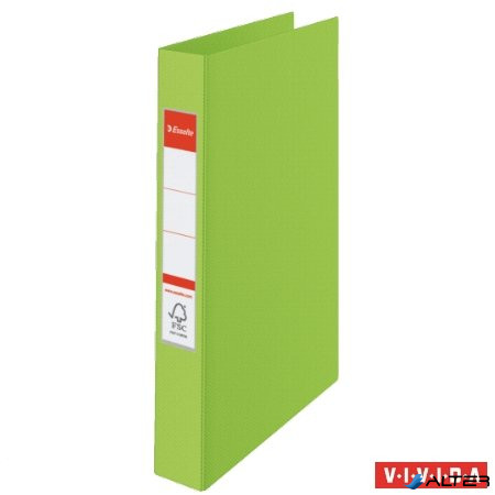 Gyűrűs könyv, 4 gyűrű, 42 mm, A4, PP, ESSELTE 'Standard', Vivida zöld