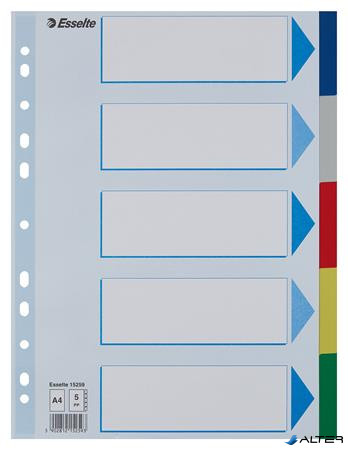 Regiszter, műanyag, A4, 5 részes, ESSELTE