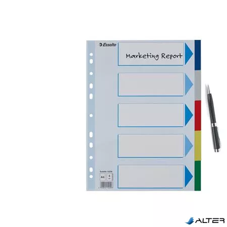 Regiszter, műanyag, A4, 5 részes, ESSELTE