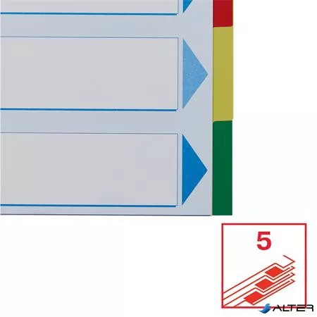 Regiszter, műanyag, A4, 5 részes, ESSELTE
