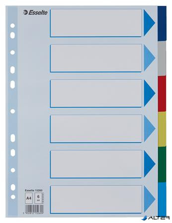 Regiszter, műanyag, A4, 6 részes, ESSELTE
