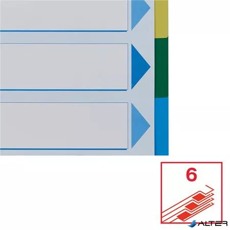 Regiszter, műanyag, A4, 6 részes, ESSELTE