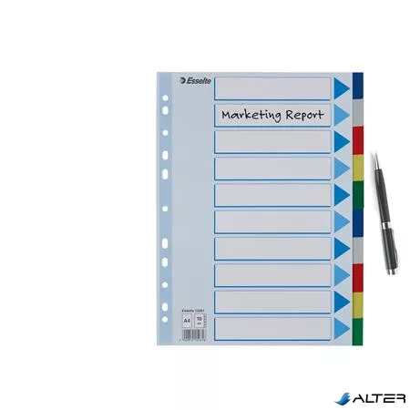 Regiszter, műanyag, A4, 10 részes, ESSELTE