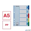 Regiszter, műanyag, A5, 5 részes, ESSELTE, színes