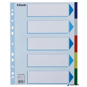 Regiszter, műanyag, A4 Maxi, 5 részes, ESSELTE