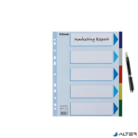 Regiszter, műanyag, A4 Maxi, 5 részes, ESSELTE