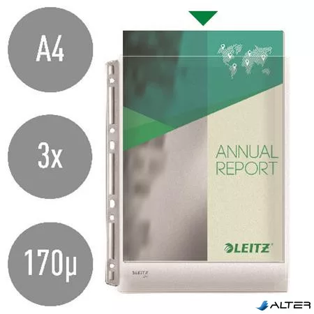 Katalógustartó genotherm, lefűzhető, A4, 170 mikron, narancsos felület, 20 mm, LEITZ "Jumbo Extra"