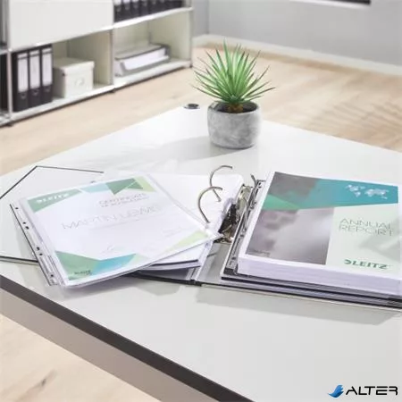 Katalógustartó genotherm, lefűzhető, A4, 170 mikron, narancsos felület, 20 mm, LEITZ "Jumbo Extra"