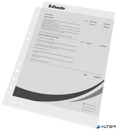 Genotherm, lefűzhető, A4, 35 mikron, narancsos felület, ESSELTE "Standard"