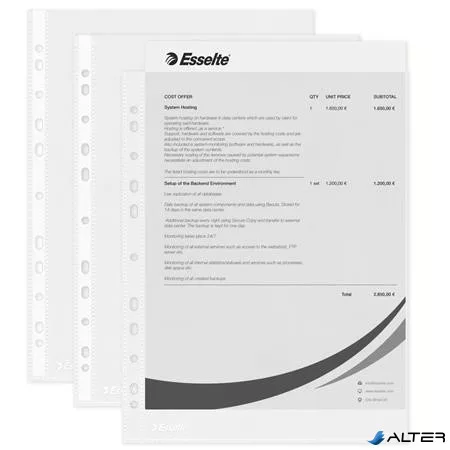 Genotherm, lefűzhető, A4, 35 mikron, narancsos felület, ESSELTE "Standard"